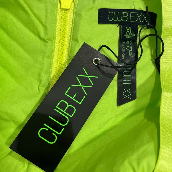 CLUB EXX Rude Awakening Neon Green Lace Up Booty Shorts Rave Bottoms Size XL - Picture 4 of 9